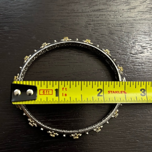 Buccellati Inspired Bangle Bracelet Brass Sterling 925 Fits wrists 6.25-“ Rare! - Picture 6 of 11